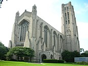 The Rockefeller Chapel, located on the University of Chicago campus and named after University of Chicago founder John D. Rockefeller.