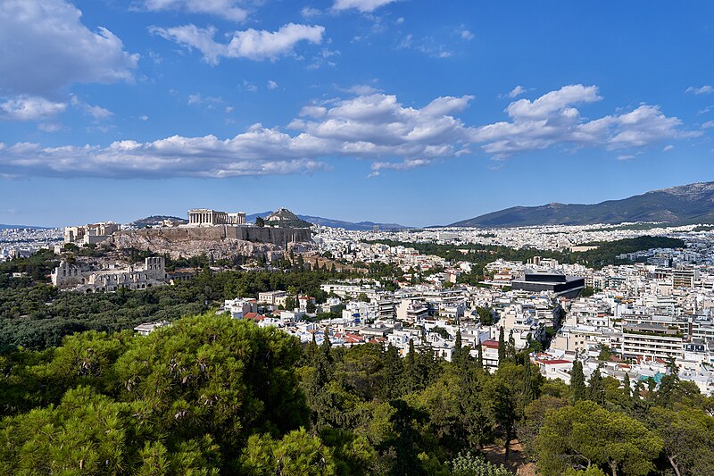 File:The Acropolis and Mount Hymettus from Philopappos Hill on July 18, 2019.jpg