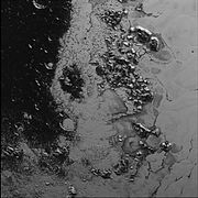 Mountain range on Pluto near Tombaugh Regio