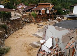Teresópolis during the January 2011 Rio de Janeiro floods and mudslides, which killed 382 people in the municipality and at least 610 altogether