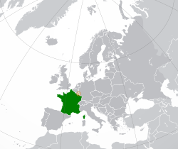 Map indicating locations of France and Luxembourg