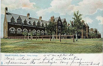 Seabury Hall, Northam Tower, Jarvis Hall (1871–78), Trinity College, William Burges, architect.