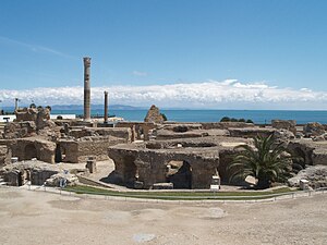Ruínas das termas romanas de Antonino em Cartago