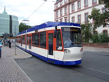 A tram near Schloss station