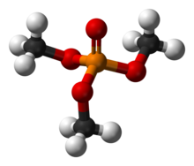 Ball-and-stick model of trimethyl phosphate