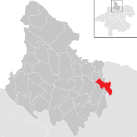 Poloha obce Ahorn v okrese Rohrbach (klikacia mapa)