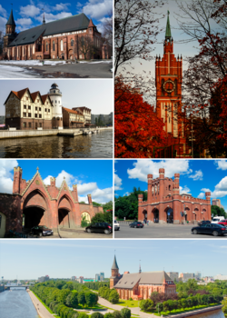 Kolazh me pamje nga Kaliningrad