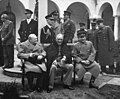 Churchill, Roosevelt and Stalin at Yalta in February 1945