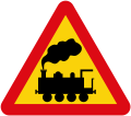 Level crossing ahead (without gates)