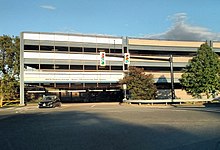 A four-level steel and concrete parking garage