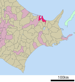 Location of Abashiri in Hokkaido (Okhotsk Subprefecture)