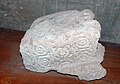 Carved flower on stone, ancient work, Archaeological museum of Jaffna, Sri Lanka