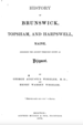 History of Brunswick Topsham and Harpswell Maine Book cover