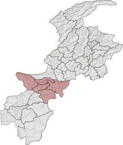 Kohat Division (red) in Khyber Pakhtunkhwa