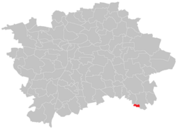 Location of Lipany within the City of Prague.
