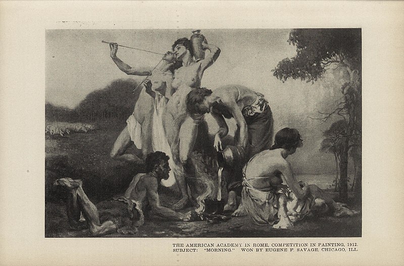 File:The American Academy in Rome, competition in painting, 1912. "Morning." Won by Eugene F. Savage, Chicago, Ill.jpg
