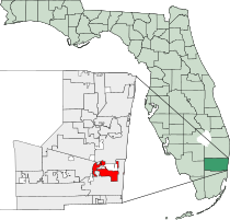 Location of Dania Beach in Broward County, Florida