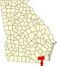 Map of Džordžija highlighting Charlton County