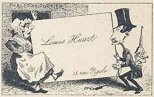 Visiting card of Louis Adrien Huart, caricaturist for Le Charivari