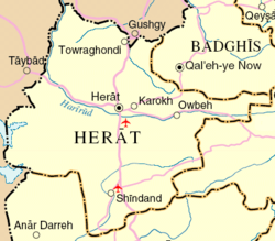 Detail map of Herat province