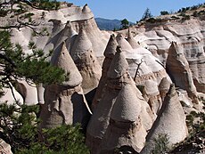 Closeup of several of the largest hoodoos in the formation.