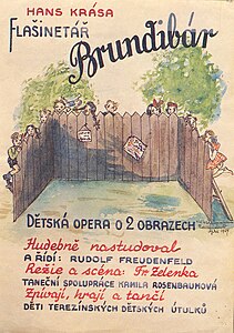 Cartell anunciant la representació de Brundibár a Terezín, 1944