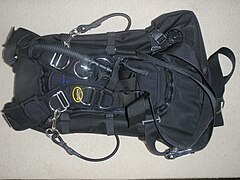 Combination sidemount/backmount harness. Back view