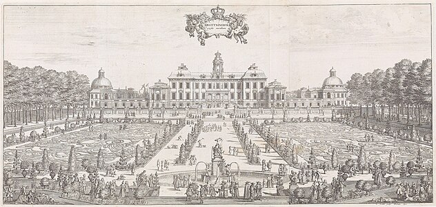 The gardens at Drottningholm Palace in 1692