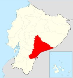 Morona Santiago tartomány elhelyezkedése Ecuadorban