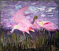 Image 11In Roseate Spoonbills 1905–1909, Abbott Handerson Thayer tried to show that even the bright pink of these conspicuous birds had a cryptic function. (from Animal coloration)