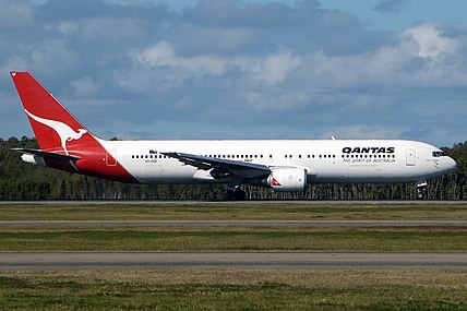 Boeing 767 with "'Roo" livery and "Spirit of Australia" strapline, livery used 1984–2007