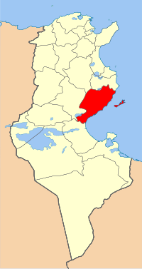Localização da província de Sfax na Tunísia