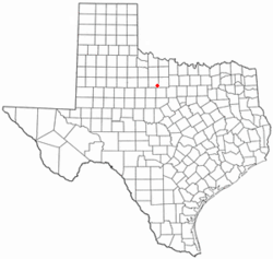 Location of Woodson, Texas