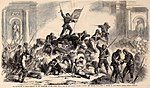 Garibaldi's volunteers defending a barricade at Porta Felice