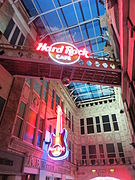 Hard Rock Cafe signage at The Printworks, Manchester