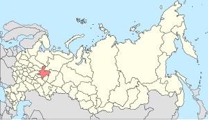Кіровська область на карті суб'єктів Російської Федерації