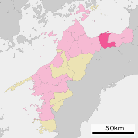 Lokasi Niihama di Prefektur Ehime