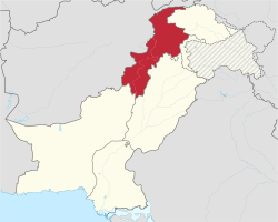 Location of Khyber Pakhtunkhwa within Pakistan