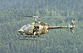 A soldier of the Jagdkommando on a Bell OH-58 Kiowa