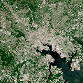 Satellietfoto van Baltimore (foto 2020)