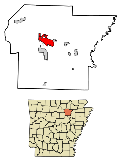 Location of Batesville in Independence County, Arkansas.