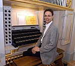 Kummer at the organ console of the Frauenkirche