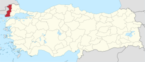 Kart over Edirne