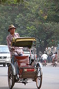 A cycle rickshaw driver in Phnom Penh, Cambodia