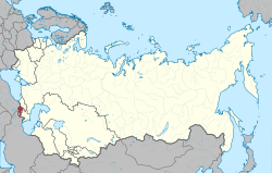Location of Armenia (red) within the Soviet Union