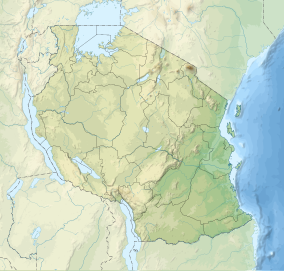 Map showing the location of Ruaha National Park