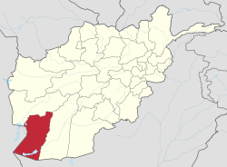 Map of Afghanistan with Nimruz highlighted