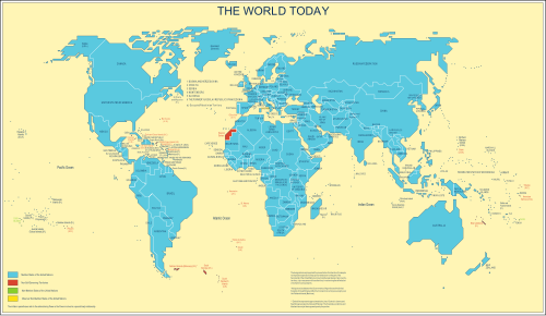 The world in 2010, with no trusteeship territories left