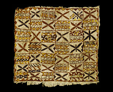 Siapo mamanu (tapa cloth), 1890s, Samoa (Te Papa, Wellington)