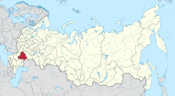 ロシア連邦内のヴォルゴグラード州の位置の位置図